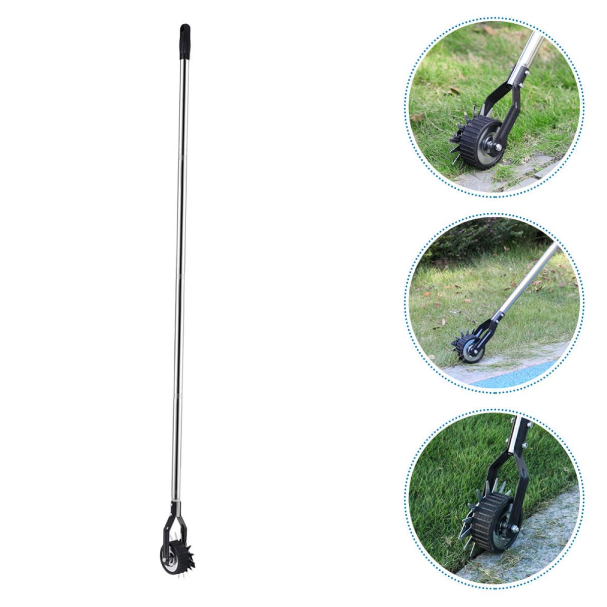 Toyvian Radkreis-metallkantenschneider Handrasentrimmer mit Rädern für Einfache Mobilität Rasenkantenschneider für Unkrautentfernung und Gepflegtes Rasenbild Gartentrimmer-aufsatz