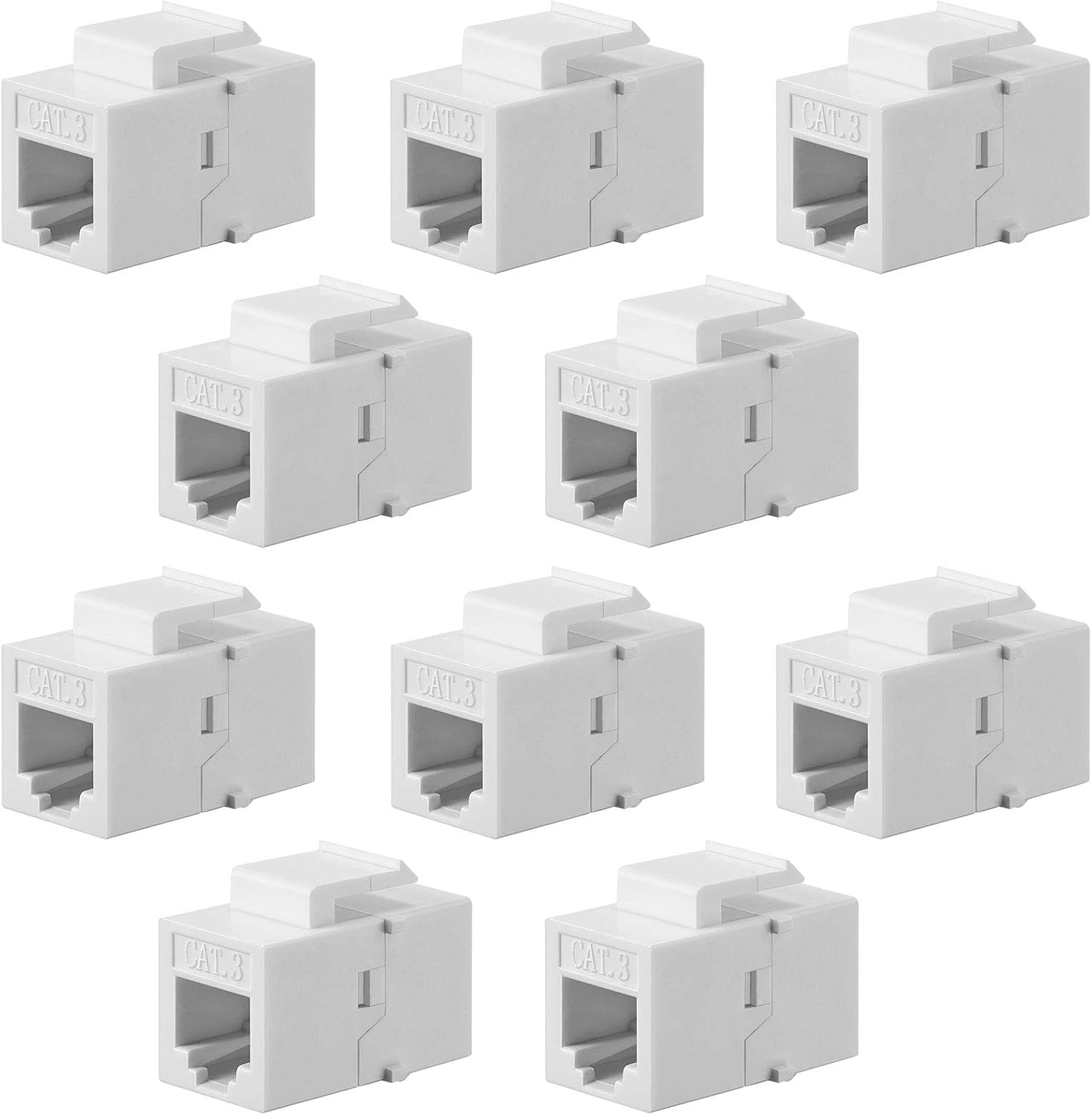 10 Pieces CAT3 Telephone RJ11 6P4C Jack Phone Line Connector Coupler Phone Female to Female Telephone Jack Coupler (White)