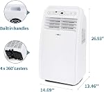 Uhome portatif Air Conditionneur, 8000 BTU Compact AC Unité avec refroidissement, déshumidificateur, ventilateur, télécommande et kit de montage de fenêtre inclus, blanc