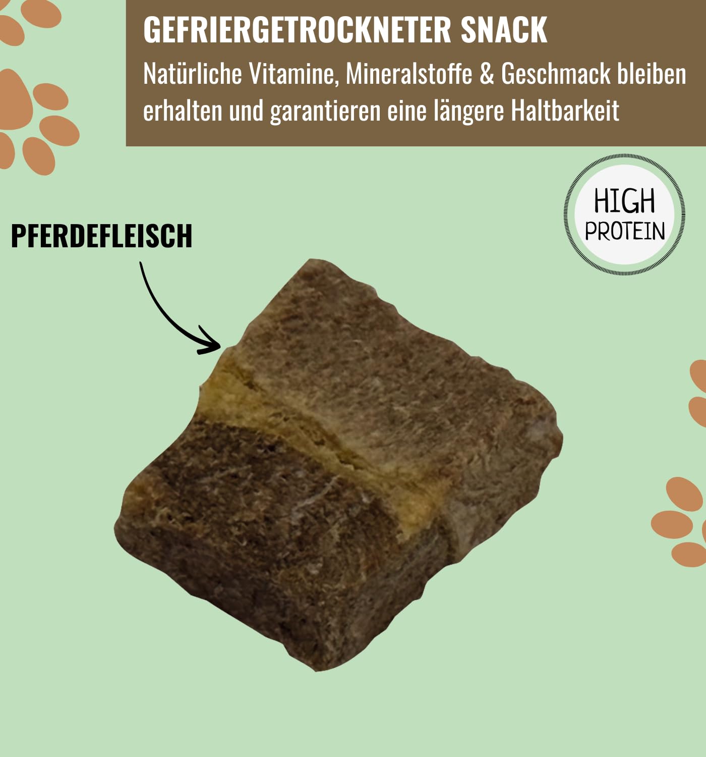 RiNa 100% Pferdefleisch gefriergetrocknet Hundesnack, Barf Topper 6x90 g