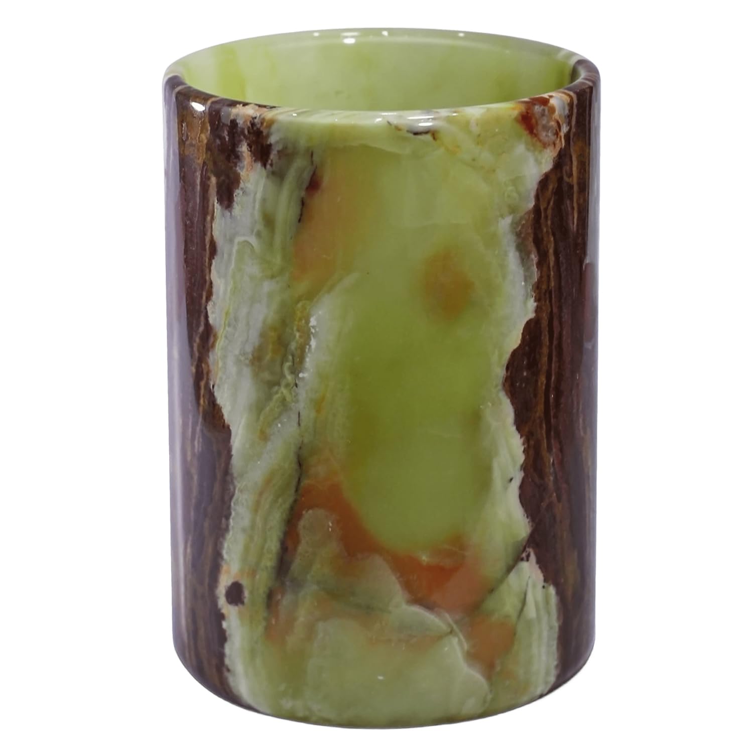 Champagne & Wine Cooler Bucket with Polished Interior – Non-Slip Scratch-Proof Pad, Marble Utensil Holder for Kitchen, Bar & Housewarming Gifts (Multi Green)