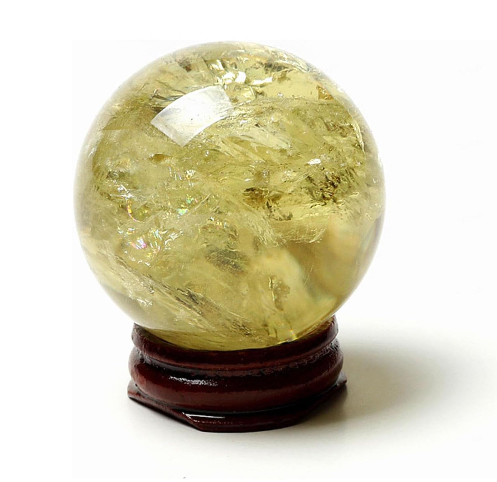 RVBLRDSE Citrine Crystal Ball Ornaments Sphere,Polished Orb Table Decor for Fortune Teller Accessories,Magic,Feng Shui,Witchcraft,Scrying,Decorative,8cm Gemstone Stone