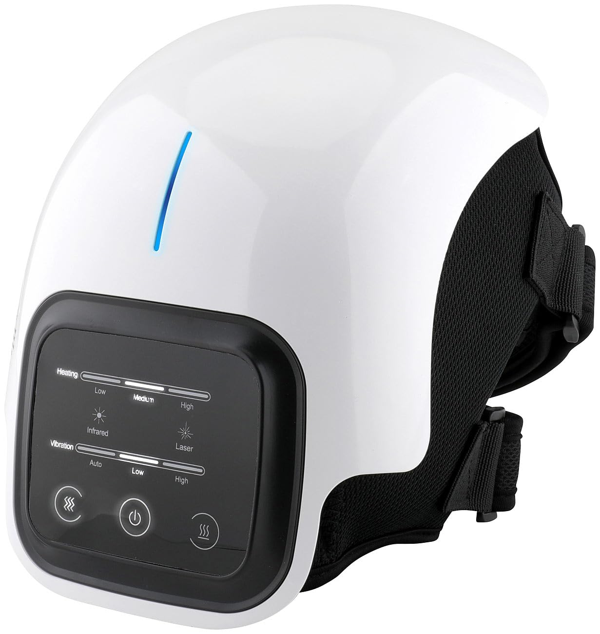 Newgen Medicals Kniemassage: Akku-Knie-Massagegerät mit Infrarot-Tiefenwärme, LED-Touchscreen (Akku Kniemassagegerät, Knie-Massage-Geräte, Laser)