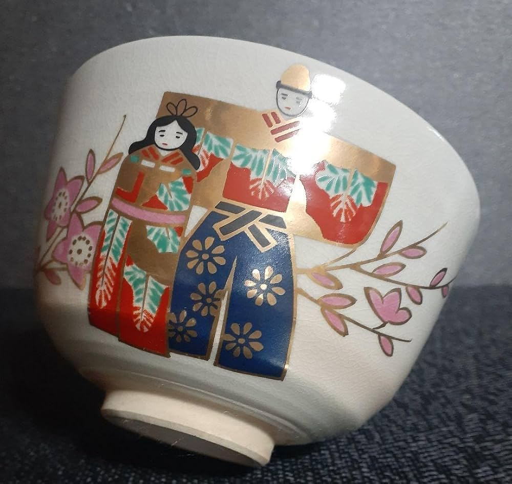 Amazon.co.jp: 京焼 清水焼 加藤昌山造 金彩色絵 お雛様の図