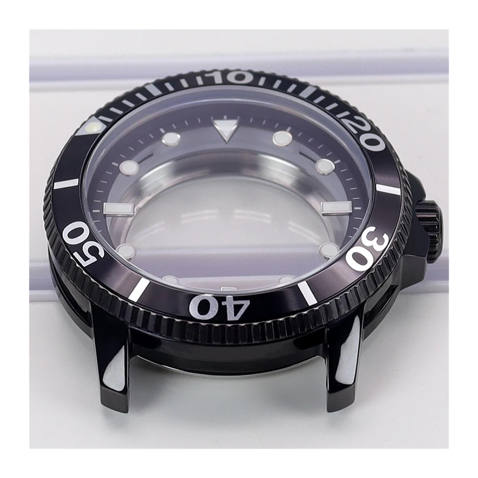 Argento/Nero 42,5 mm Quadrante 30,5 mm Unidirezionale 120 Clic Compatibile Per T120 Nh35 Nh36 Nh34 Nh38 4R36