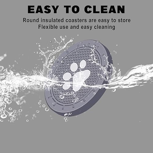 Miniatura 3 de Paquete de 4 posavasos para automóvil, con inserto de pata de perro, 2.75 pulgadas, antideslizante, a prueba de golpes, accesorios de decoración