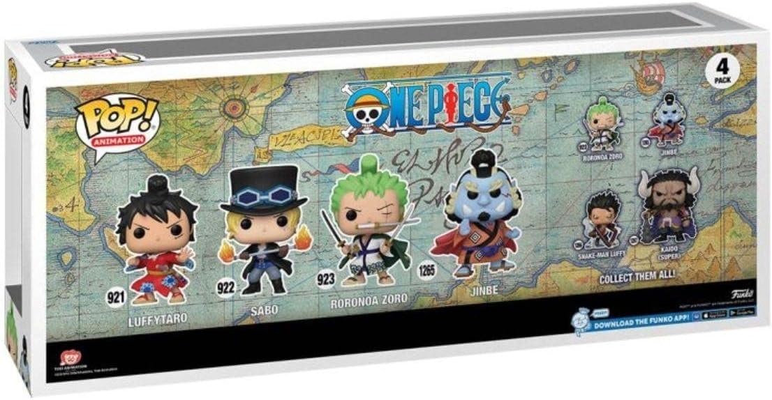 Funko Pop! Animation: One Piece - Monkey D. Luffy - 4 Pack - Glow in The Dark - Collectable Vinyl Figure - Gift Idea - Official Merchandise - Toys for Kids & Adults - Anime Fans