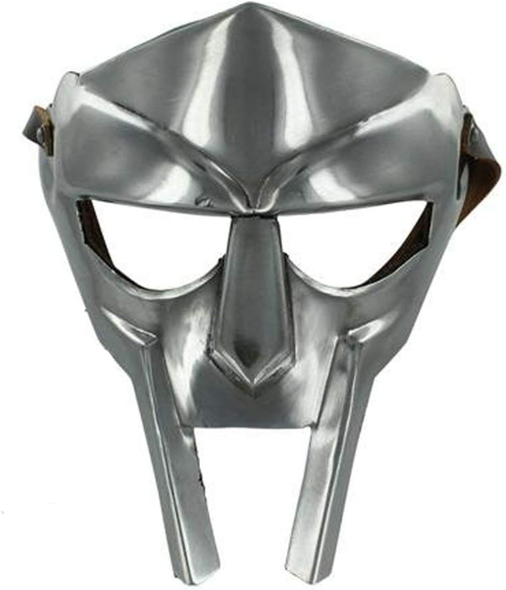AnNafi Halloween Medieval Gladiator Doom Face Mask Handmade Armor Helmet Steel Costume Mask 18g Re-Enactment for Adult