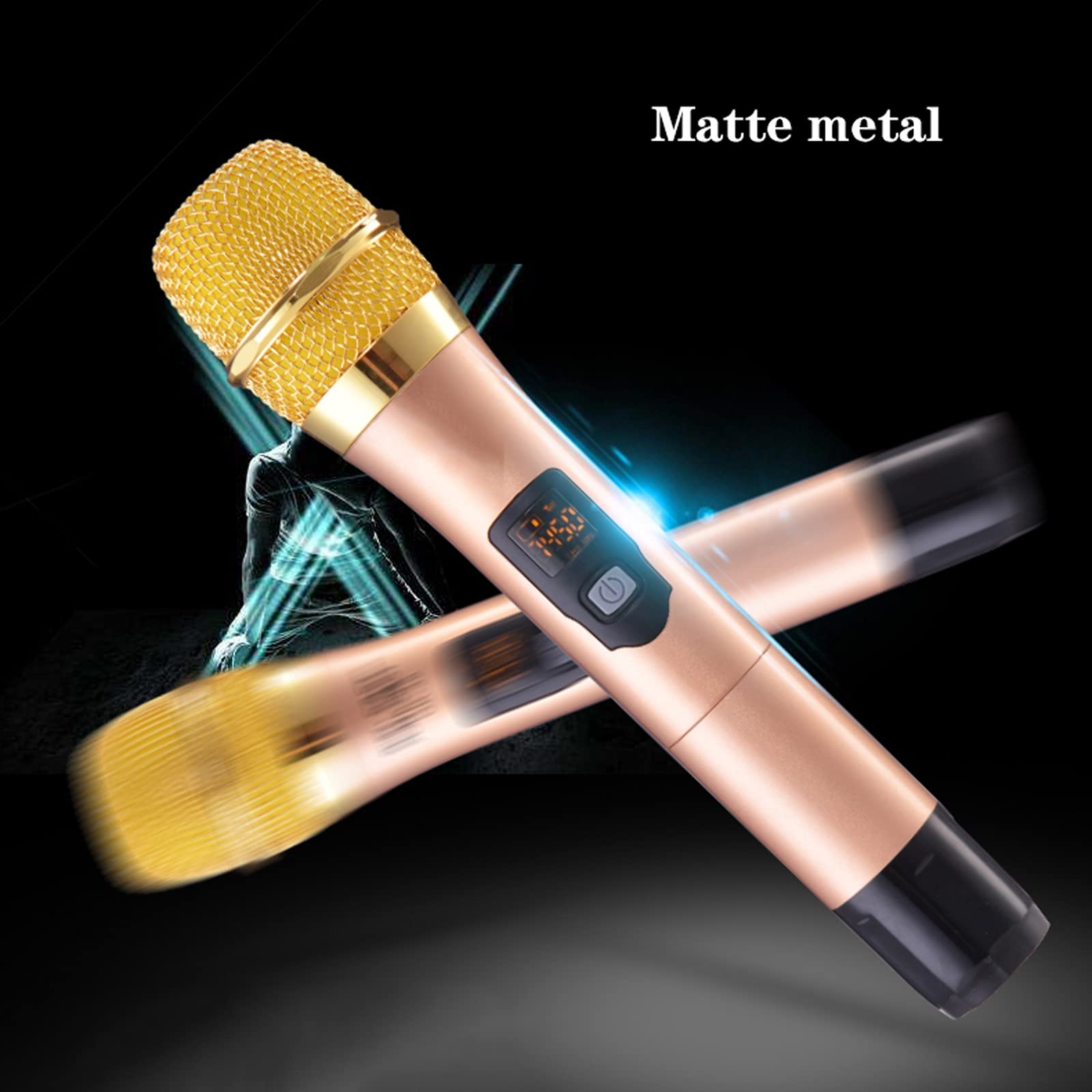 Micrófono inalámbrico para el Canto cardioide Profesional de Recogida de Alta fidelidad Micrófono de Mano Metal micrófono dinámico con el Receptor Recargable (Quantity : Pair)