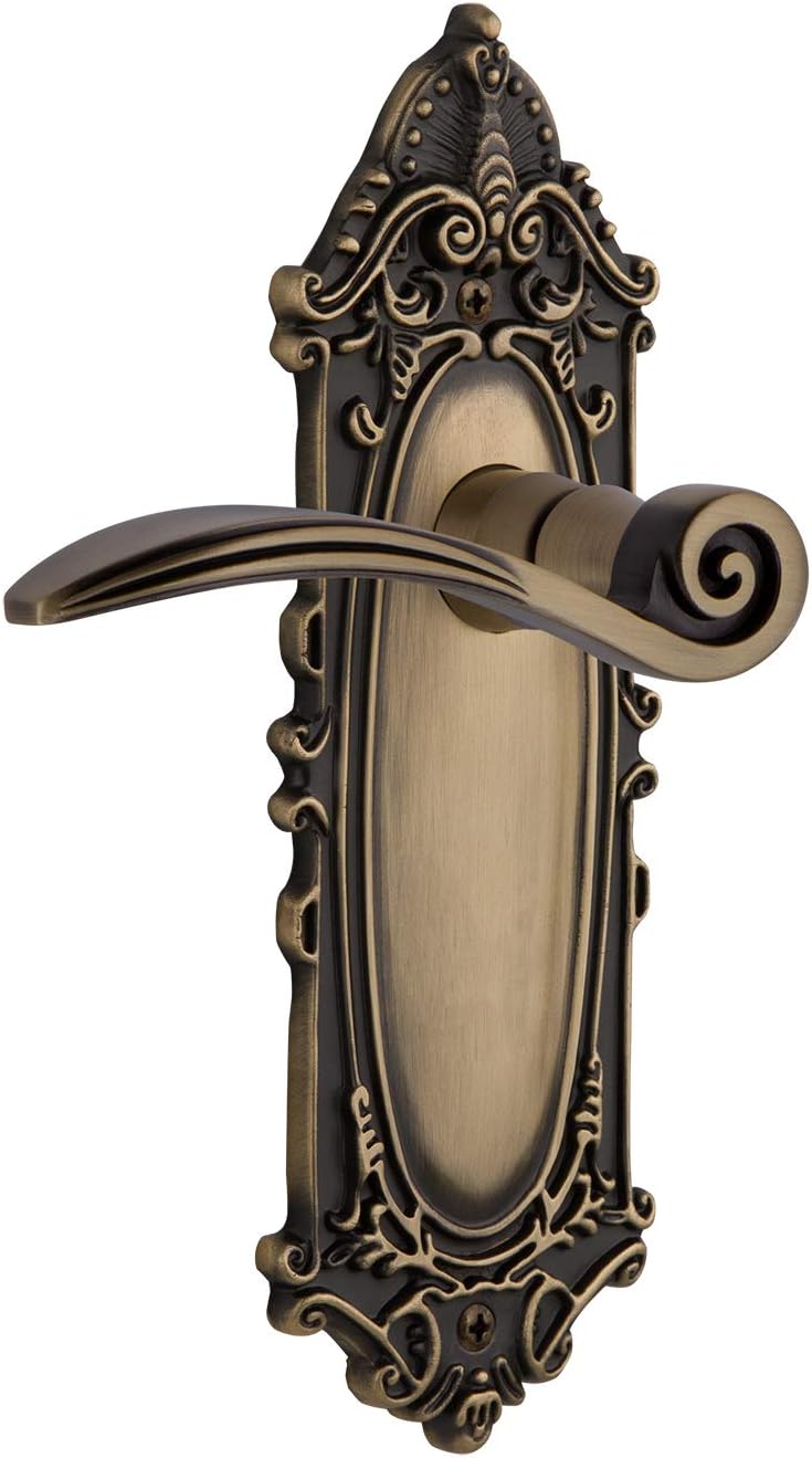 Nostalgic Warehouse Victorian Plate Single Dummy Swan Lever in Antique Brass