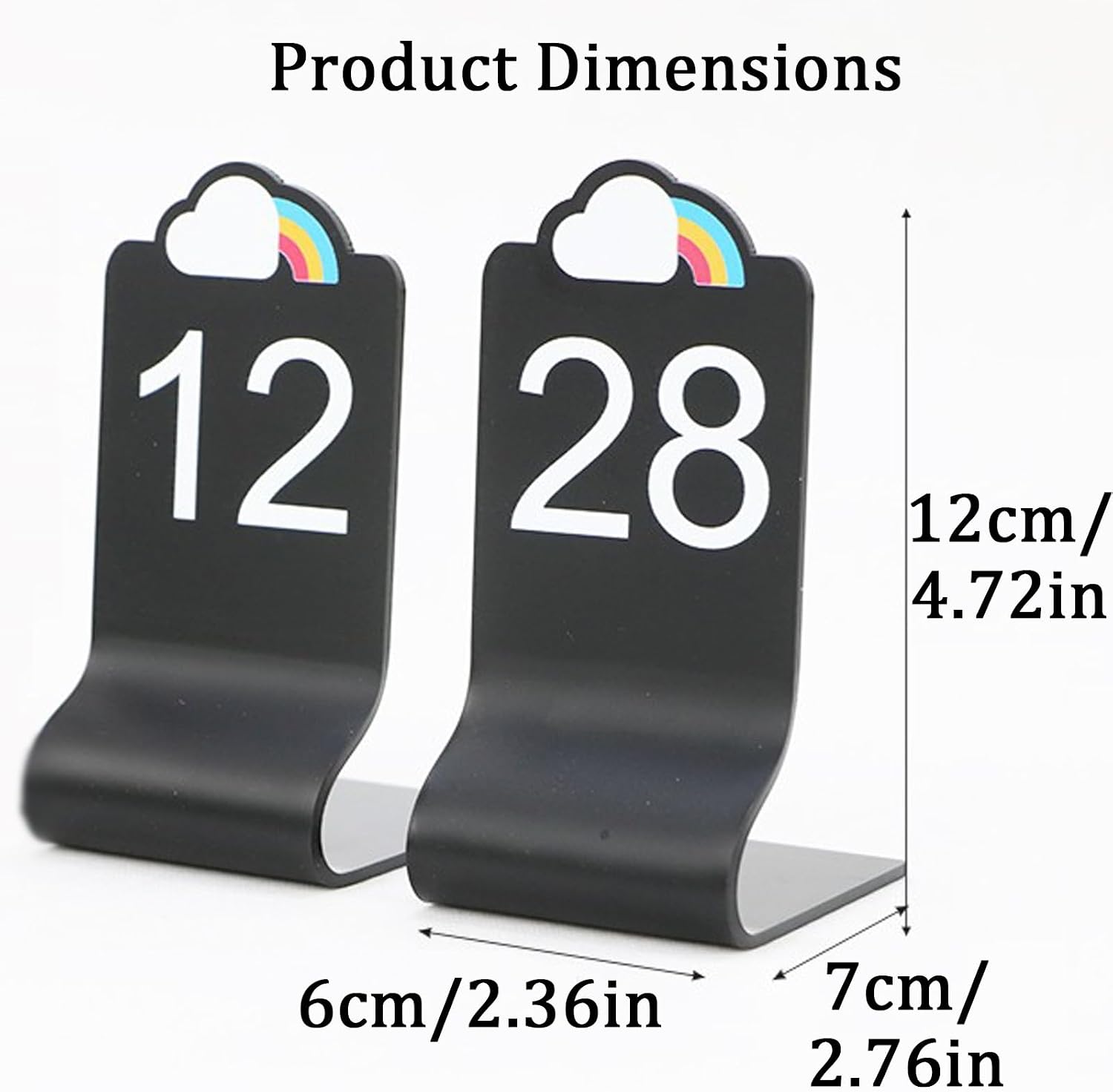 Double-Sided Acrylic Table Number Stand, Laser-Cut Restaurant Table Sign with UV Printing, Durable S-Shaped Heat Bend Design, Perfect for Centerpiece, Reception, Decoration - Pack of 10(Red,81-90)