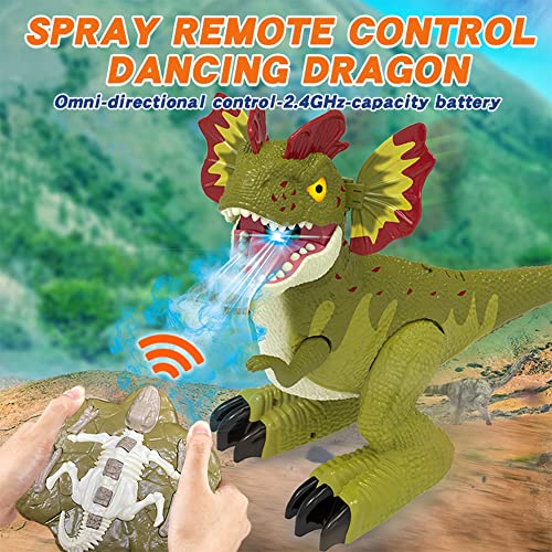Fanfx Remote Control Walking Dinosaur Toy Realistic Electric Walking Dinosaur Toys For Boys Kids 4 5 6 7 8 Rc Dinosaur Robot Toys With Roaring Spraying (Navy Blue, Tyrannosaurus Rex) #TOP3