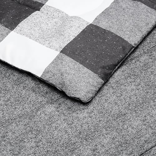 Image of Amazon Basics Lightweight Microfiber Comforter Set, 2-Piece, Twin /Twin XL, Black /White Checkerboard