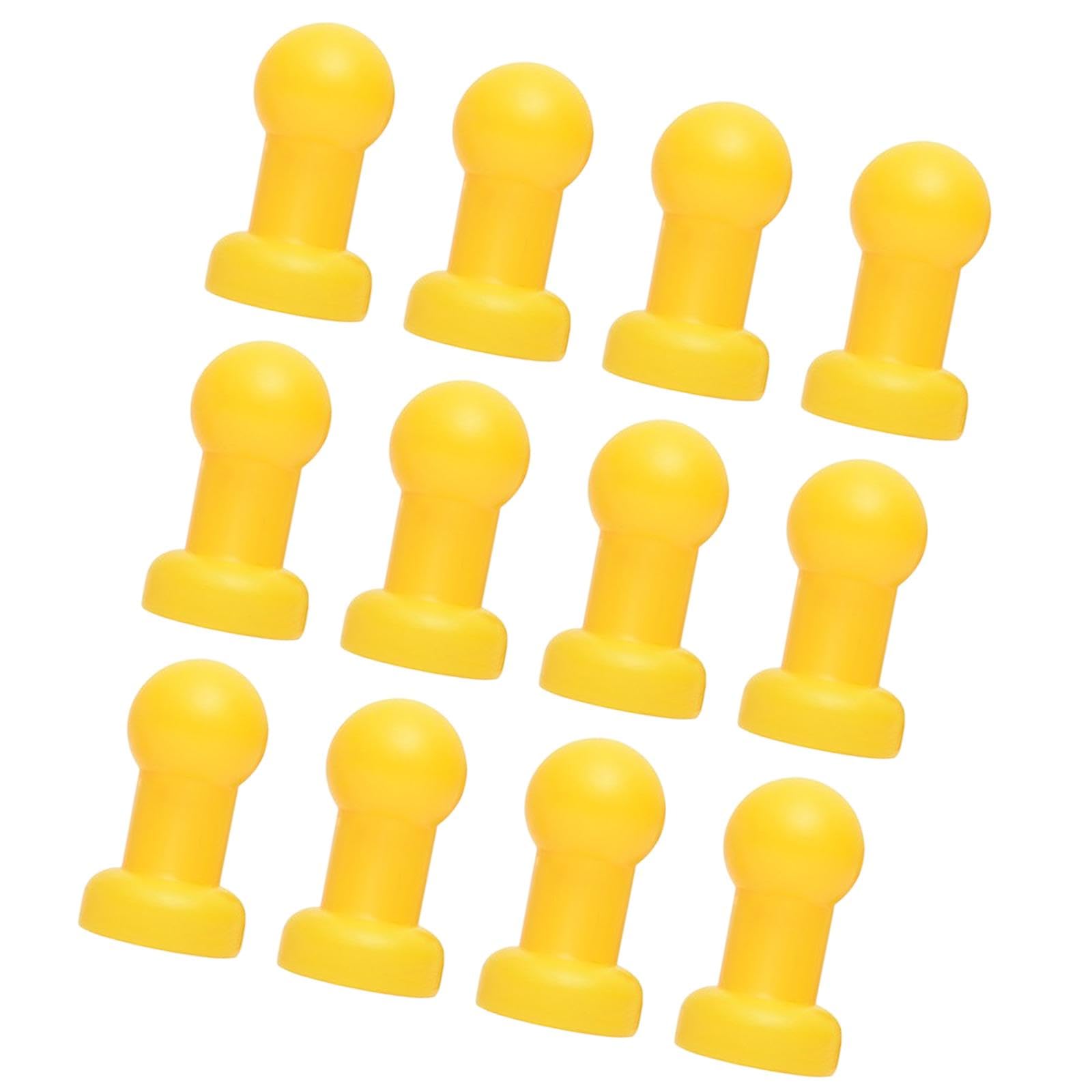 rockible 12 Pieces Trampoline Pole Caps Replacement for Iron Bed Frame Protection Replace Parts Yellow Lightweight 25mm Diameter