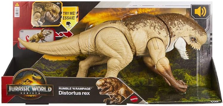 Mattel Jurassic World 55 cm Spooky Dinosaur Figure (Villain), 2 attack movements, design adapted from the movie, digital games, JGB58