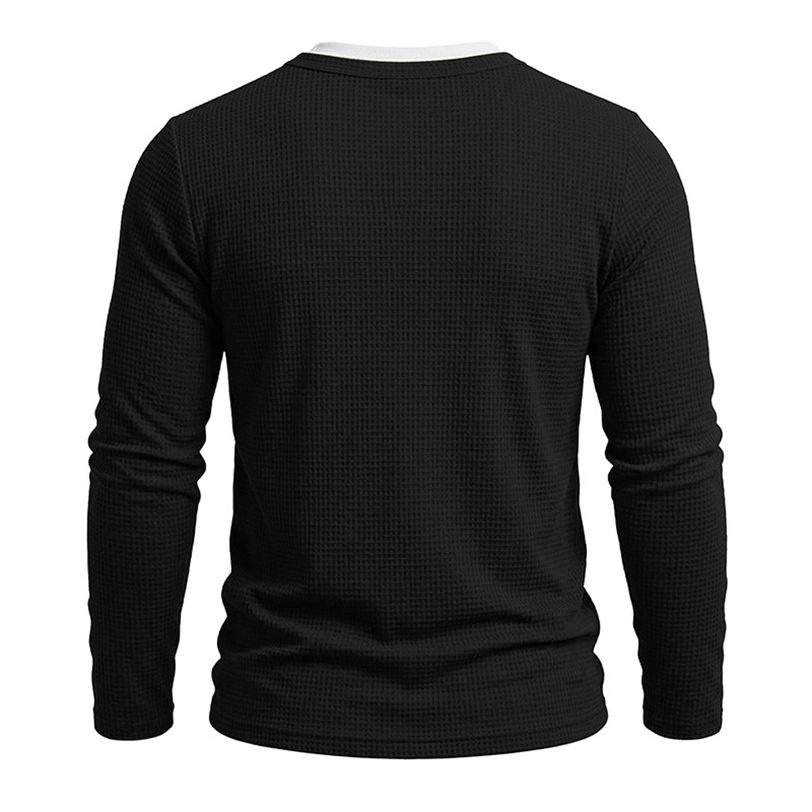 CHUNOTU Henley T Shirt da uomo UK Waffle Knit Fake Two Piece Long Sleeve | Casual Base Layer Tees Oversize Plain Felpe Loose Fit Moda Pullover Maglione Top