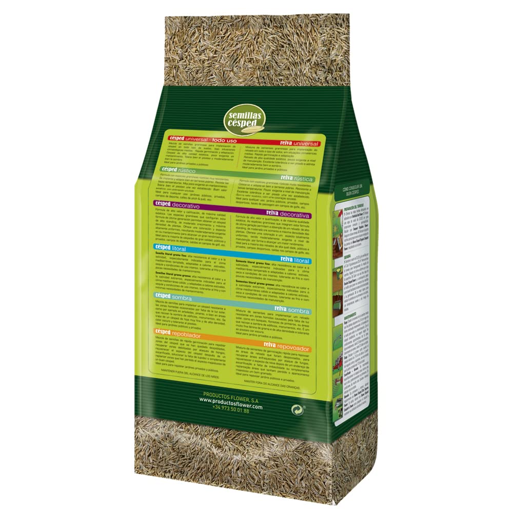 Flower - Heavy Duty Rustic Grass Seeds 1kg | Fast Growing | Ideal for Passage Areas | Low Maintenance | Covers 35m2 | Drought Resistant - 3