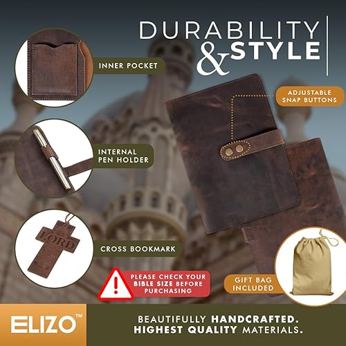 Miniatura 4 de Funda de cuero para la Biblia para hombres, funda de la Biblia para hombres, funda de cuero pequeña para la Biblia para mujeres, funda de la Biblia