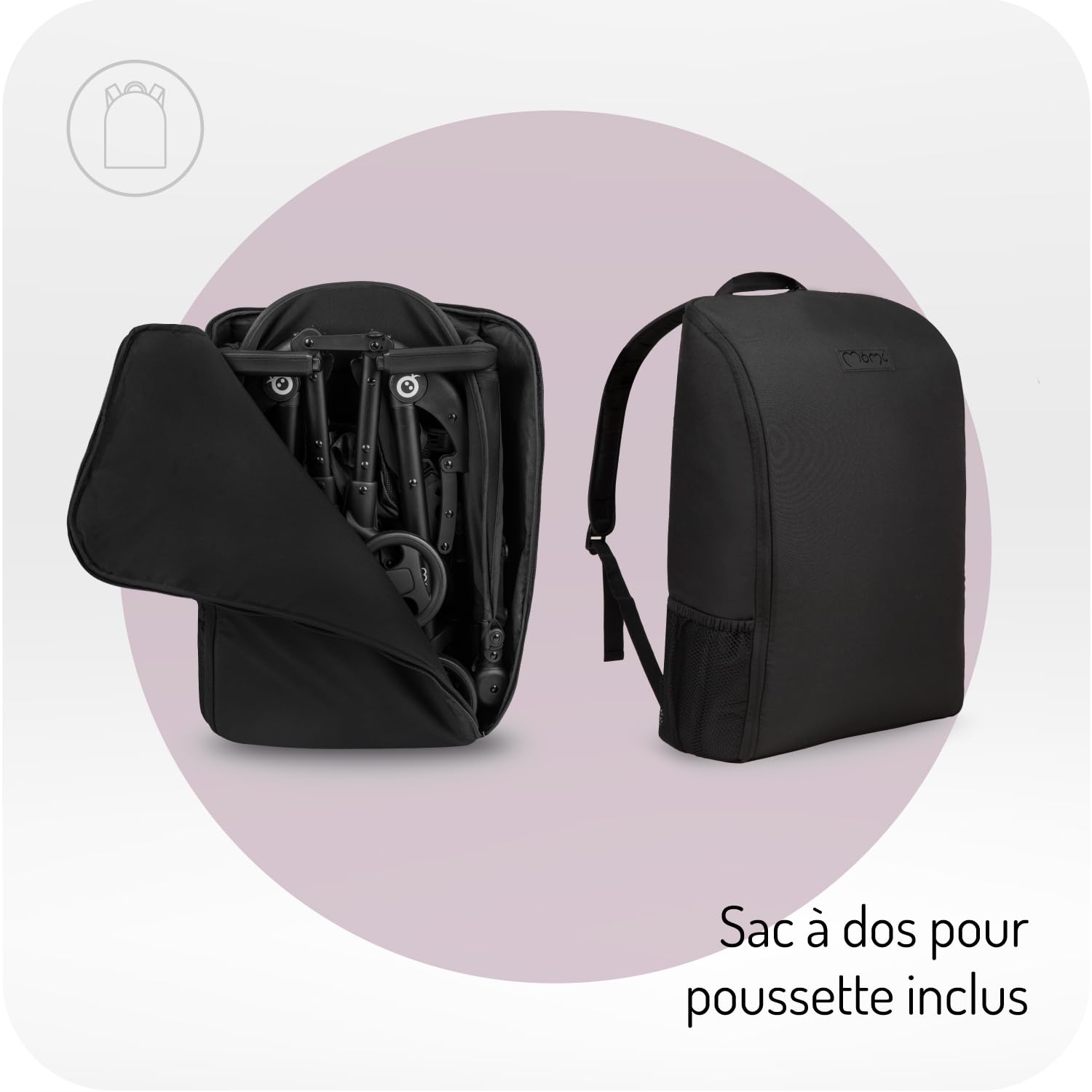 Poussette MoMi GRACE enfant 6 mois 15 kg pliable harnais sécurité 5 points panier courses