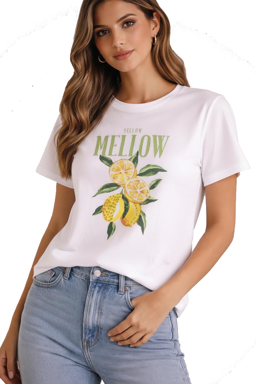 shark tribe Women Round Neck Cotton White T-Shirt-picture-52