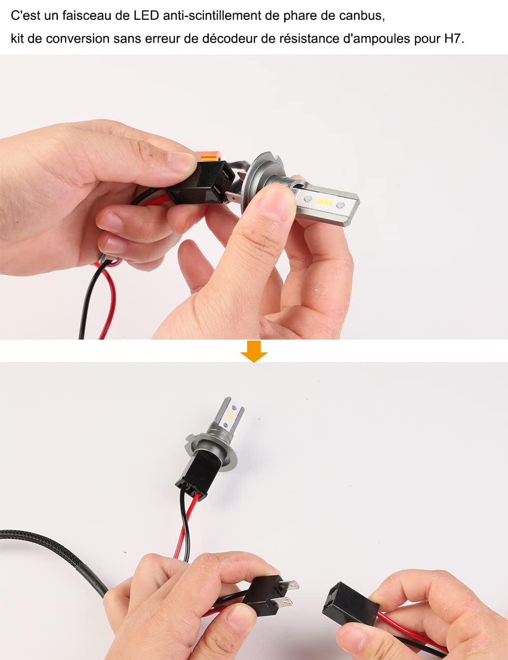 H7 LED Anti Errore Canbus - Decodificatore per Faro Auto LED con Cancellatore di Codice Errore - Plug & Play Anti-interferenza Radio Audio - 2 Pezzi