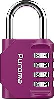 Vista 22 de Puroma - Candado impermeable de combinación de 4 dígitos, para intemperie, para casillero escolar o deportivo, valla, caja de herramientas, puerta