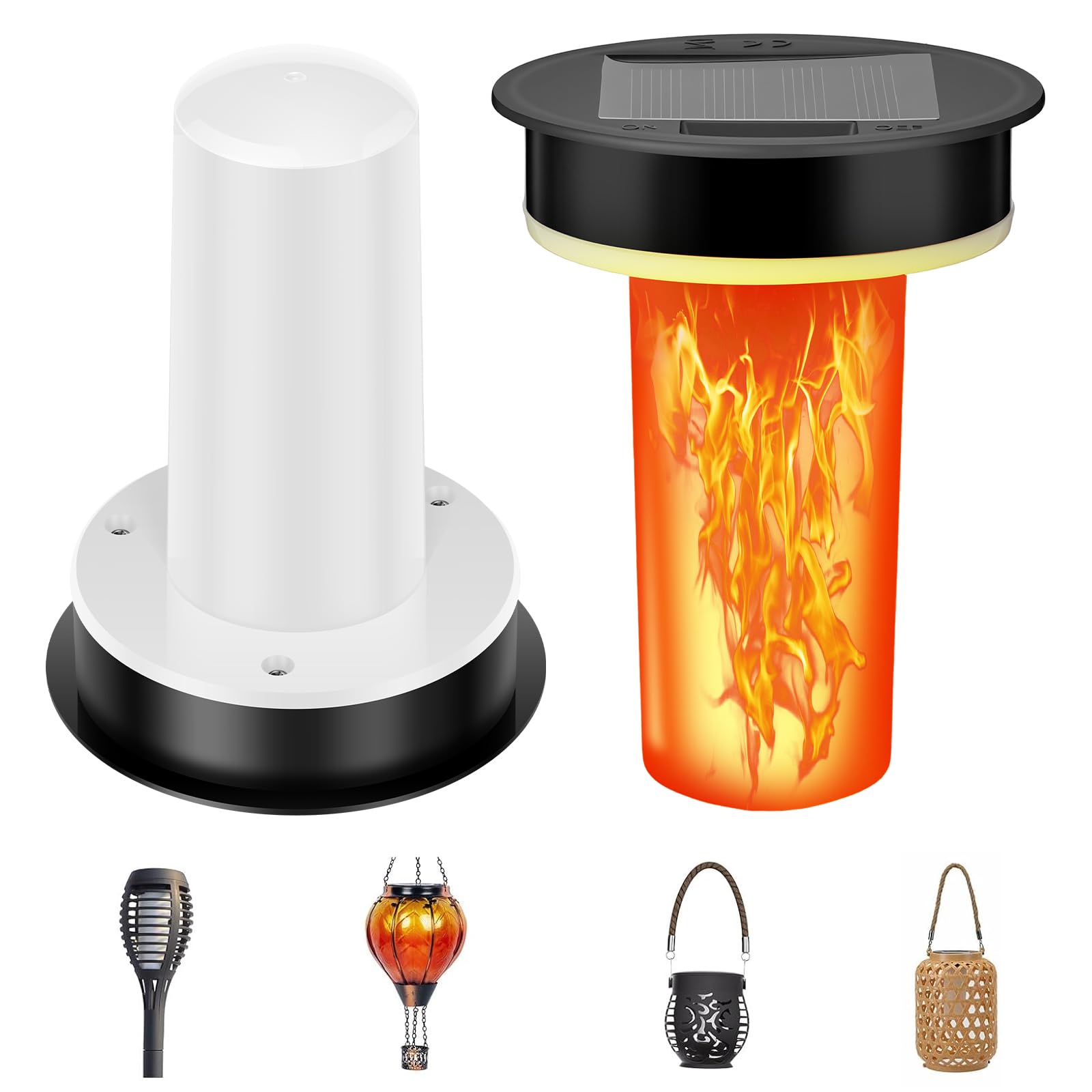 2/4 Pack Solar Light Replacement Top, 3.35" Replacement Solar Panels for Outdoor Hanging Lanterns & Hot Air Balloon Lights, Waterproof Solars Candle Light Accessories for Garden Patio Decor(2 Pcs)