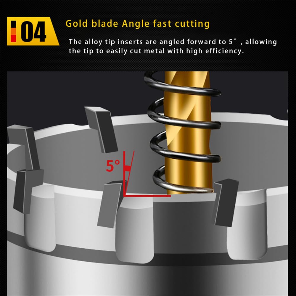1 pz. Punta da trapano TCT in carburo di tungsteno, sega a tazza da 12-150 mm, set di punte da trapano, sega a tazza per foratura di leghe metalliche in acciaio inossidabile, 140 mm