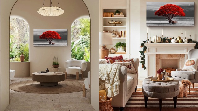 Tableau Arbre De Vie Grand Format 50x100 Cm - Impression Sur Toile Moderne Pour Salon, Chambre, Bureau