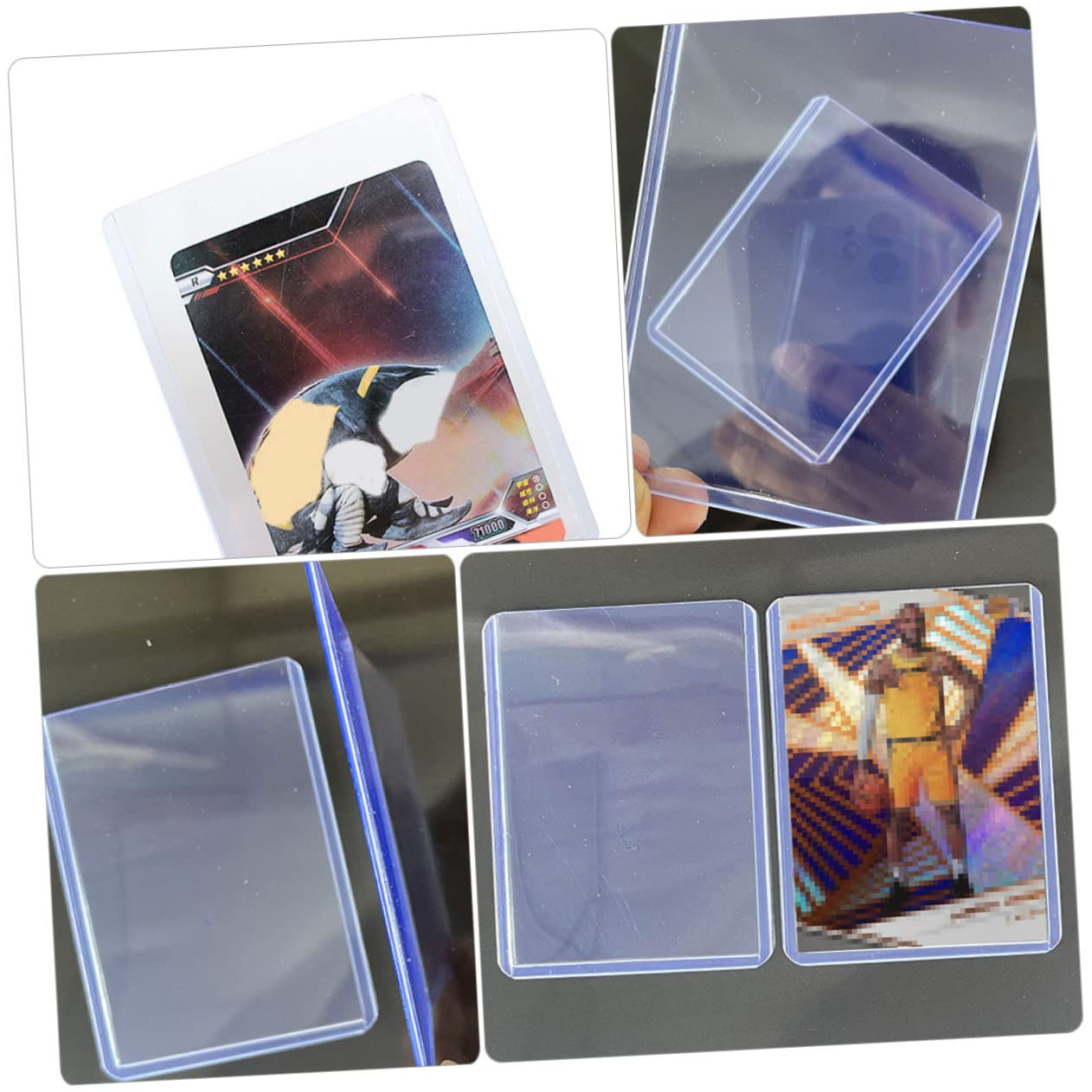 Bustine Protettive per Carte Standard in Pvc Blu 100 Pezzi | Trasparenti, Anti-graffio e Riutilizzabili, per Carte da Gioco, Finitura Resistente'usura E'attrito