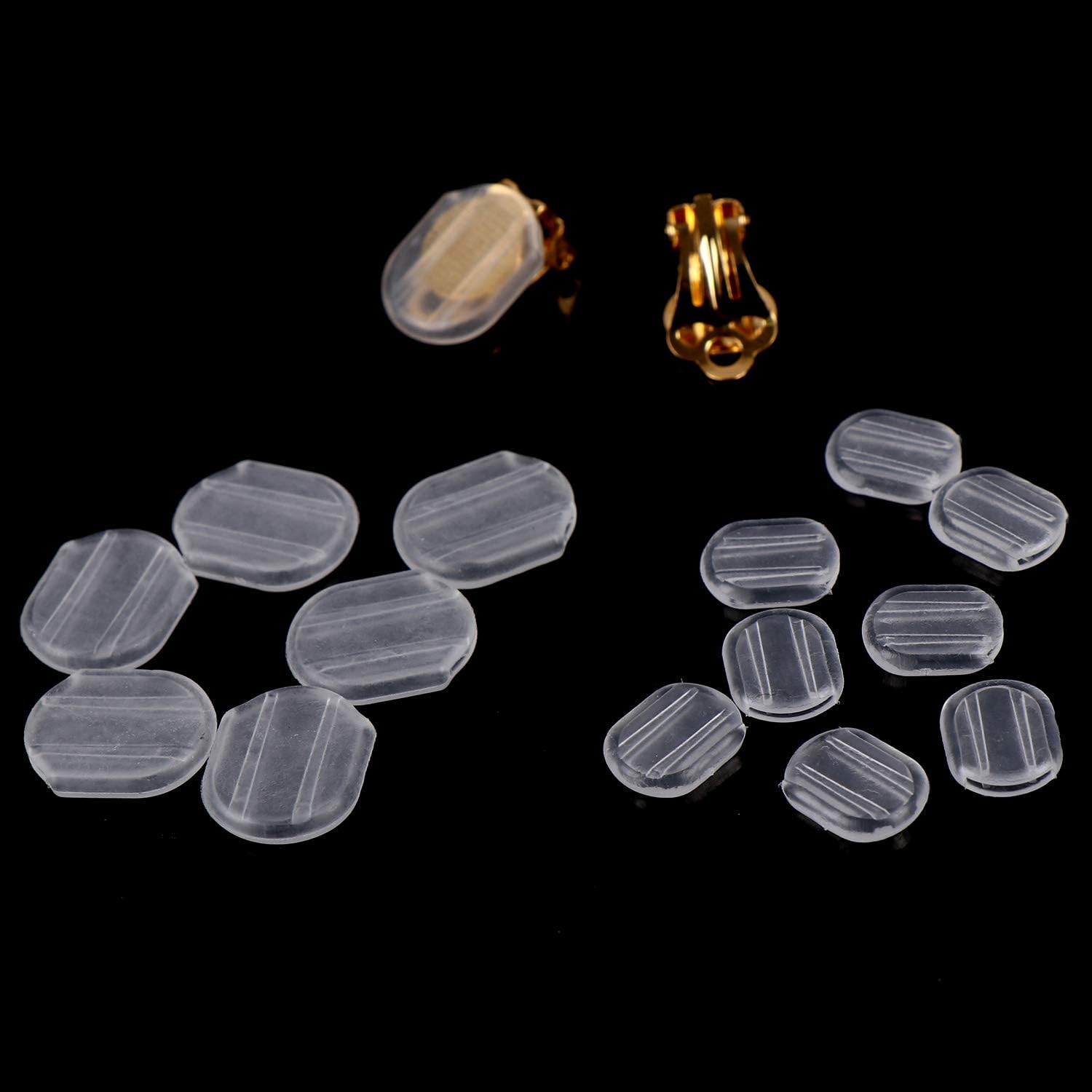 DIYEAH 50 Stück Silikon Ohrclips Polster - Transparent, Weich, Rutschfest Für Empfindliche Ohren