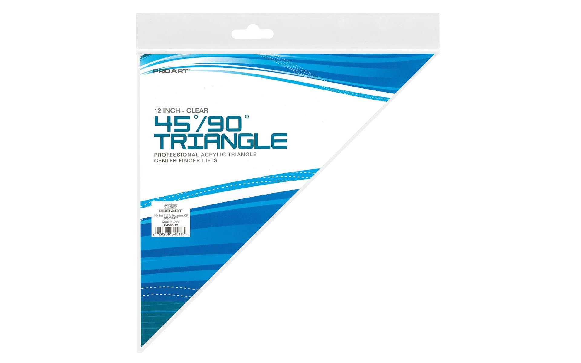 PRO ART 30,5 cm (12 Zoll), 45/90-Grad-Dreieck, transparent