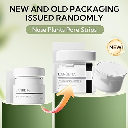 Miniatura 2 de LANBENA Removedor de puntos negros para cara, 60 tiras de poros, tiras de plantas de nariz para puntos negros (1.05 onzas)