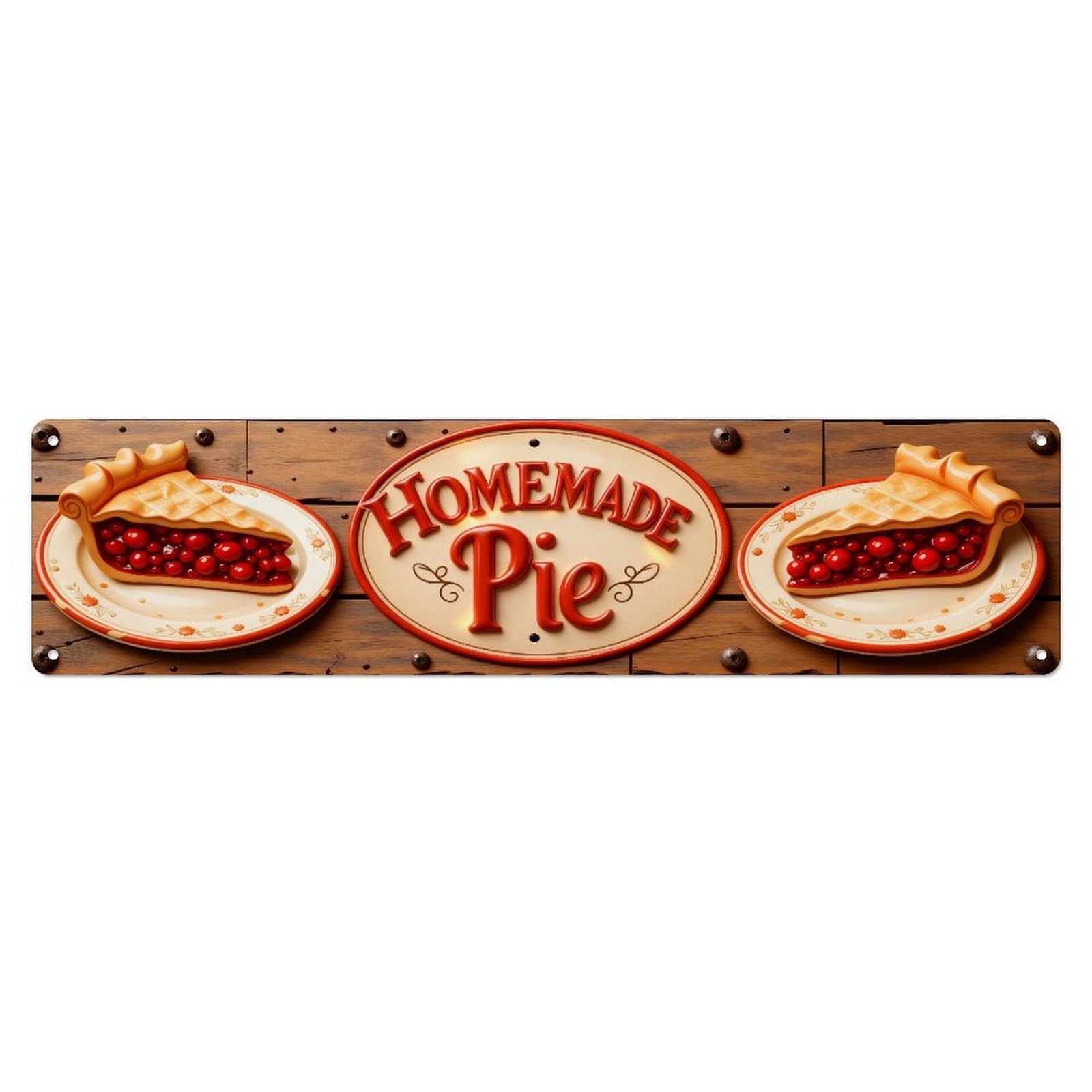 Homemade Pie Cherry Tart Pattern Metal Tin Sign Plaque