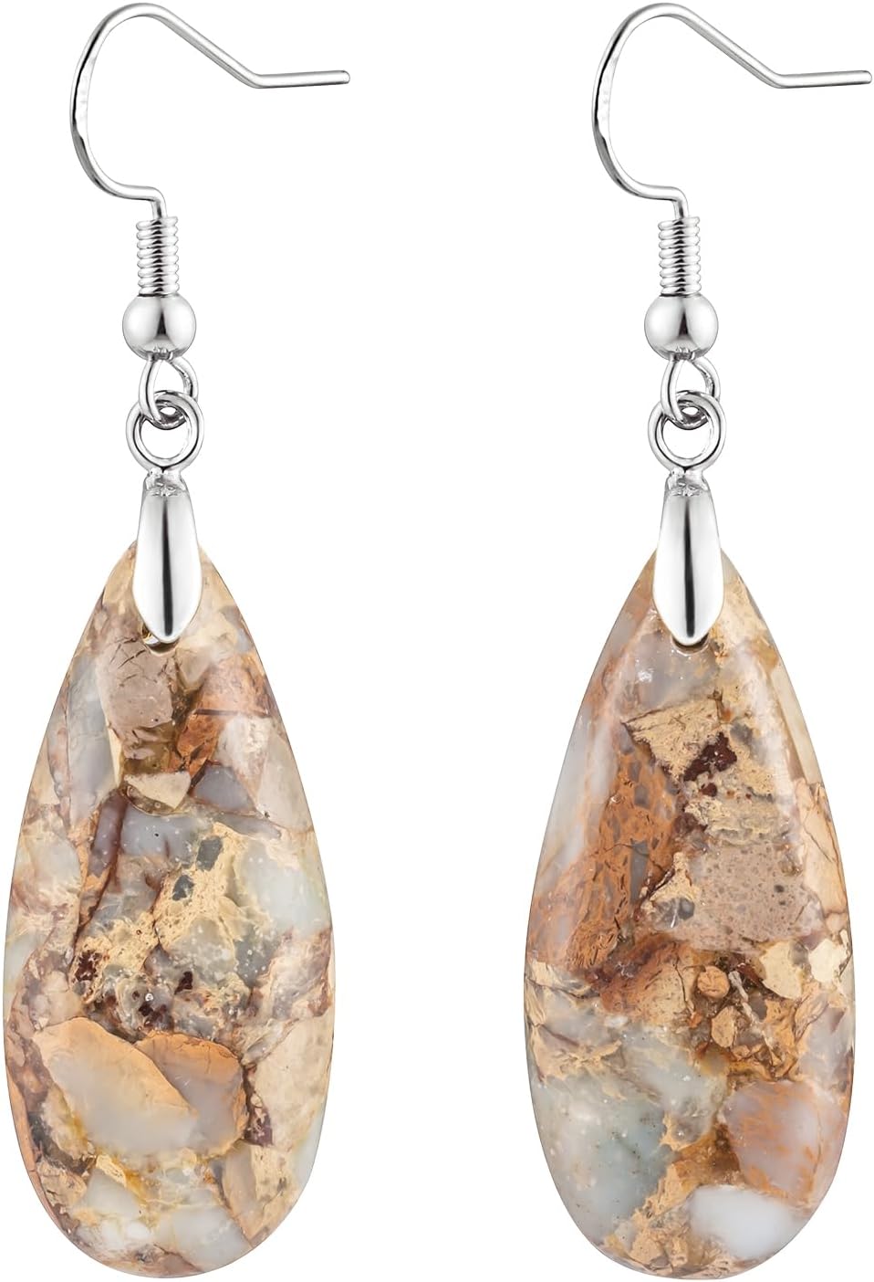 Stone Drop Earrings for Women Earrings Teardrop Jasper Stone Dangle Earrings