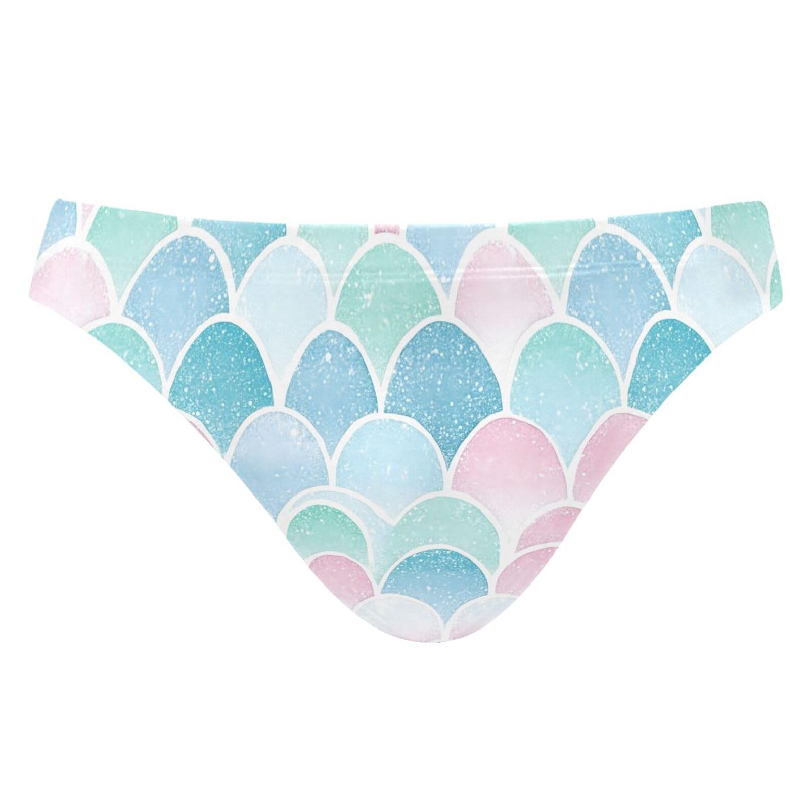 Mens Bikini Swimwear Pink Turquoise Mermaid Scal Swimsuits for Men XXXL 202c0105