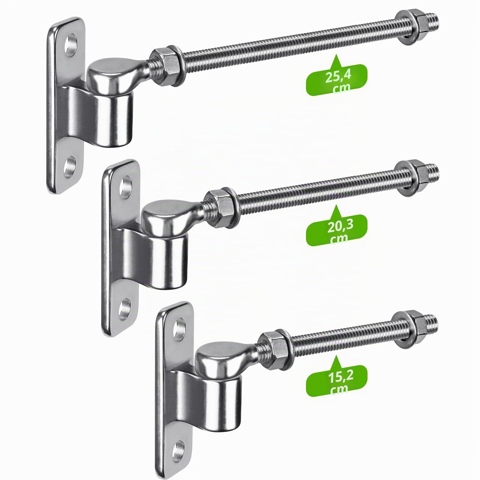 Insaga Charnières de Portail, M12 Quincaillerie de Portail de Jardin Robuste 4pcs 16mm Crochet pour Boulon de Suspension en métal sur Plaque pour Portail de Ferme/Clôture en Bois/Allée, 440lbs/25.4cm