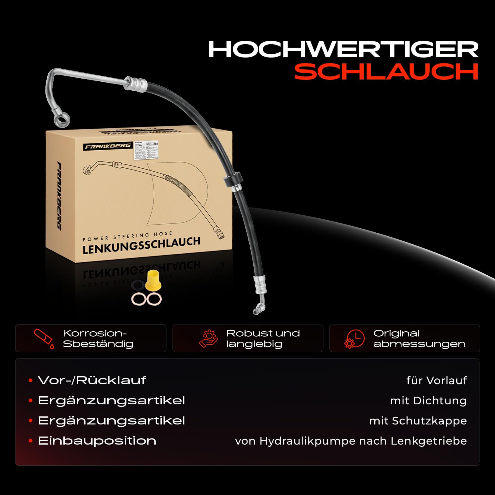Frankberg Servoleitung Lenkung Benzin Kompatibel mit W210 E240 E280 E320 2.4L-3.2L 1996-2002 S210 E240 E280 E320 2.4L-3.2L 1996-2003 Replace# 2104661081