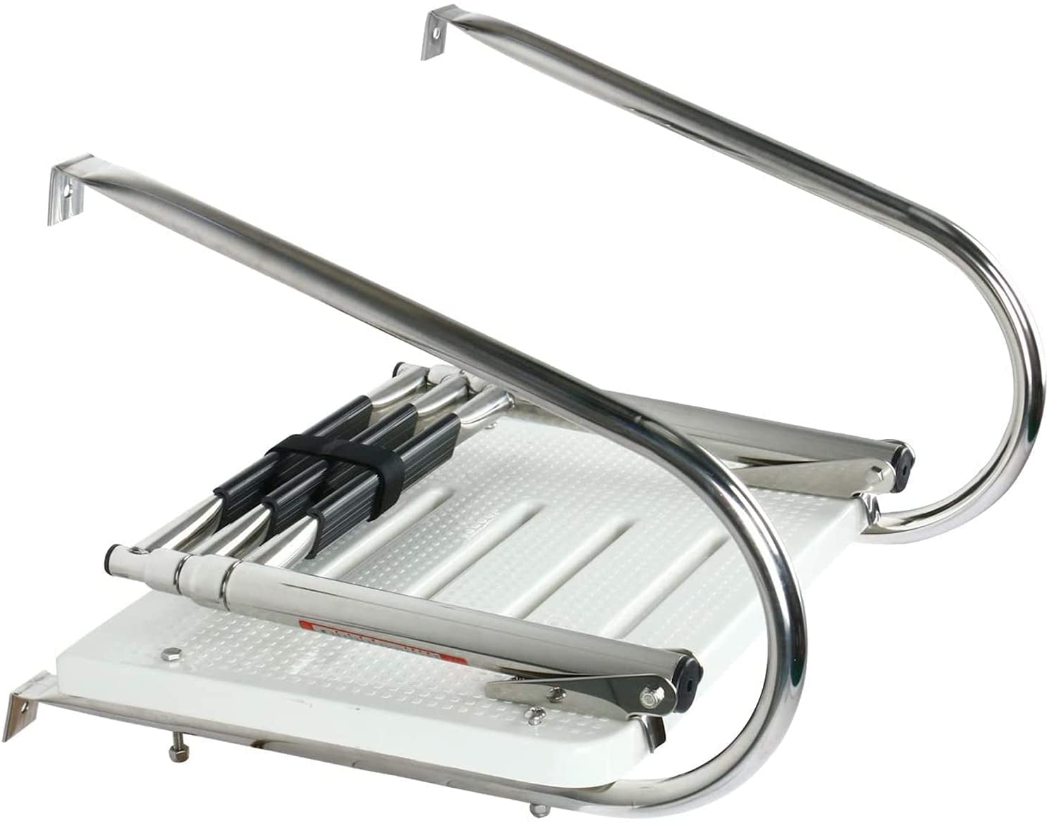 Échelle de bateau ponton en acier inoxydable haut de gamme avec marche extra large