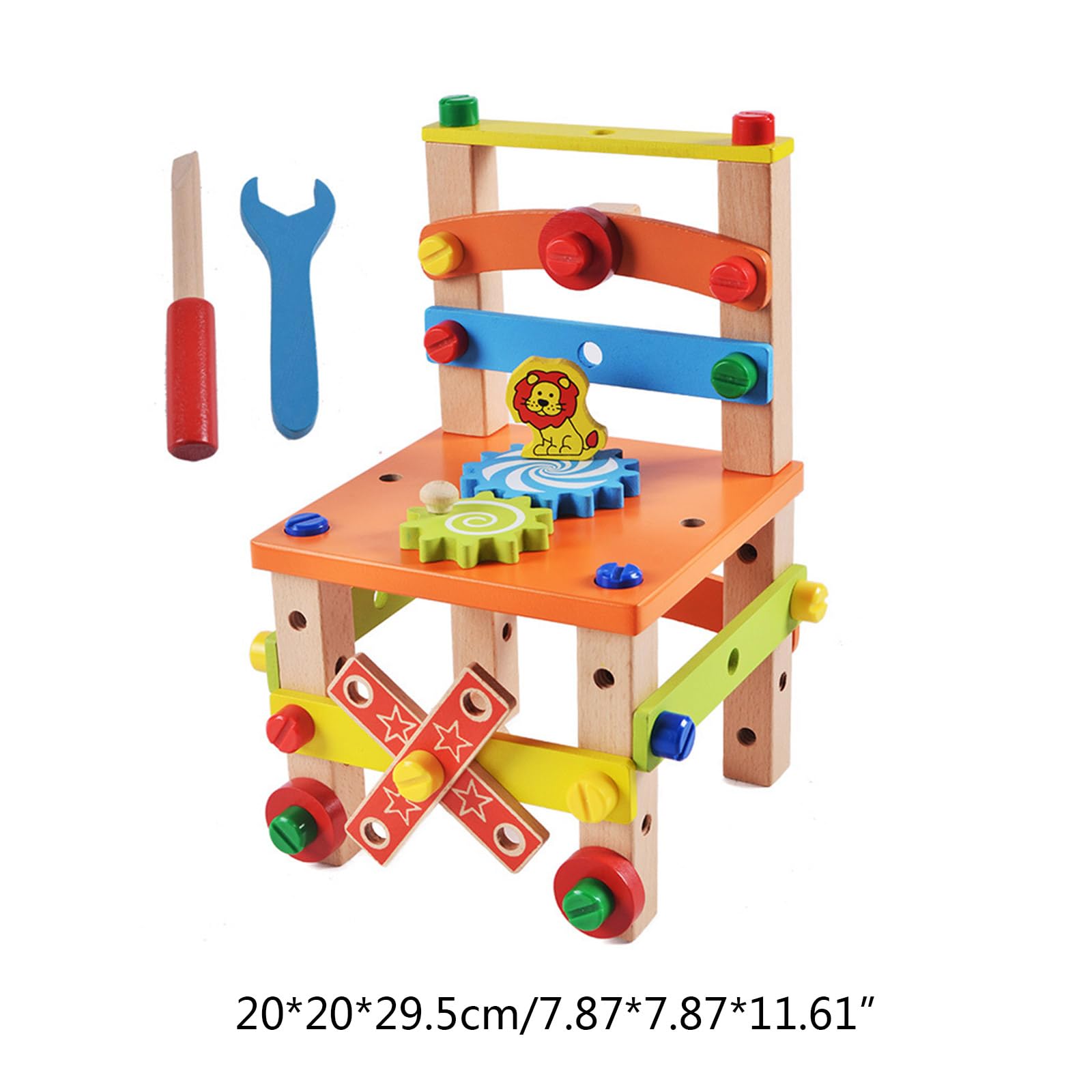 Puzzle 3D, sedia in legno, modellismo, sviluppo delle abilità motorie fini, giocattolo educativo per bambini piccoli, gambo con trapano