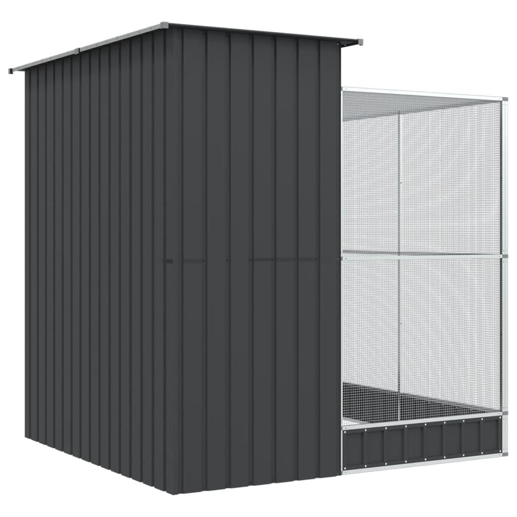 vidaXL Pajarera con extensión de Acero, Color Plateado, 209 x 203 x 216 cm