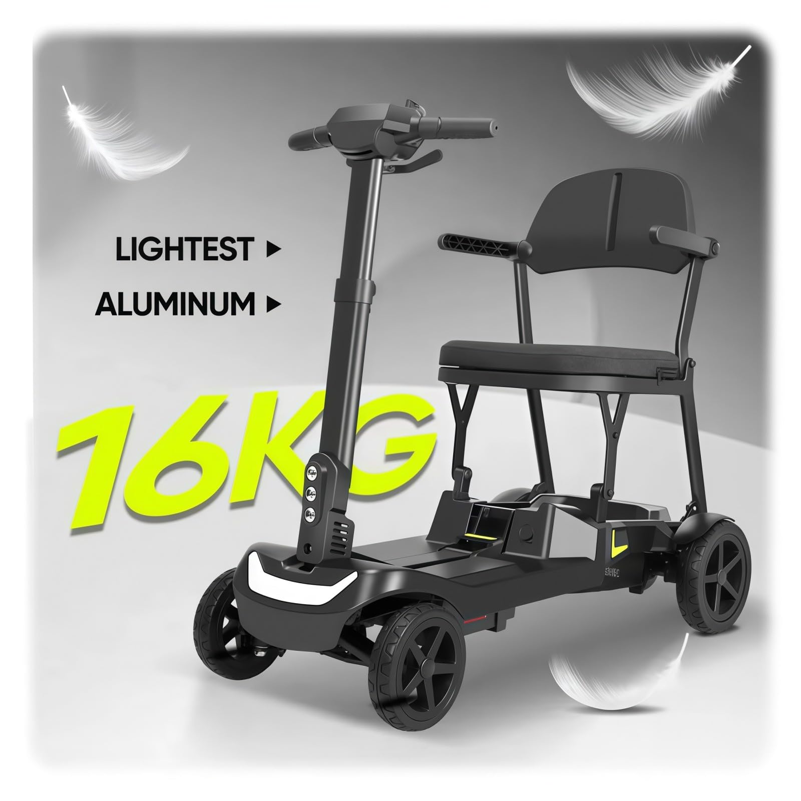 Scooter De Movilidad De 4 Ruedas, para Personas Mayores, Batería De Litio De 24V/10Ah,Capacidad De Carga De 120 Kg (264 LB),Personas Mayores Y Personas con Discapacidad. Red,6.6A