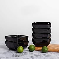 Vista 7 de DELLING Juego de cuencos de cerámica ultra fuertes de 3 onzas, cuencos de salsa de inmersión negros/platos para salsa de tomate, soja, barbacoa