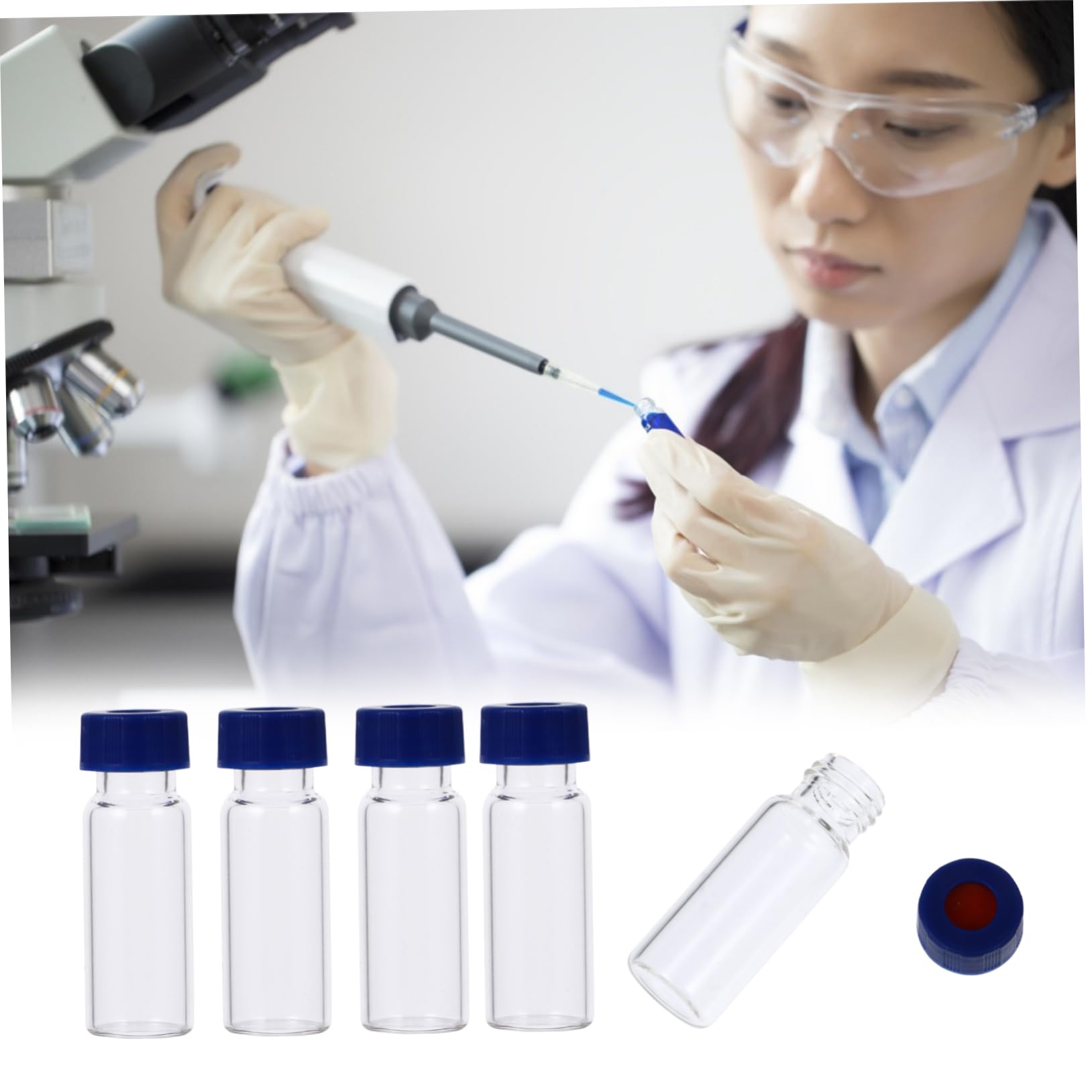 Flaconi Vetro 1, 5ml e 2ml Tappo a Vite per Cromatografia