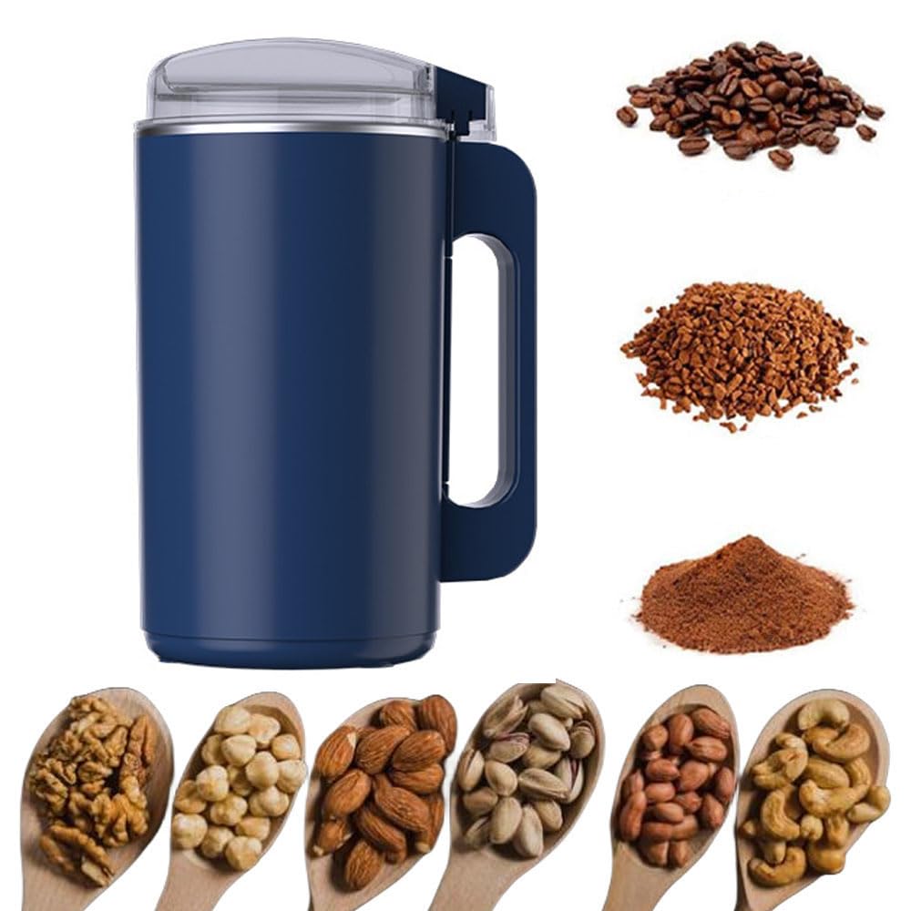 Small Household Ultrafine Grinding Equipment, Household Small Ultra-Fine Grinders, High-Efficiency Multifunctional Pulverizer, Coffee Grinder Electric, Grain Grinder Machine (Blue)