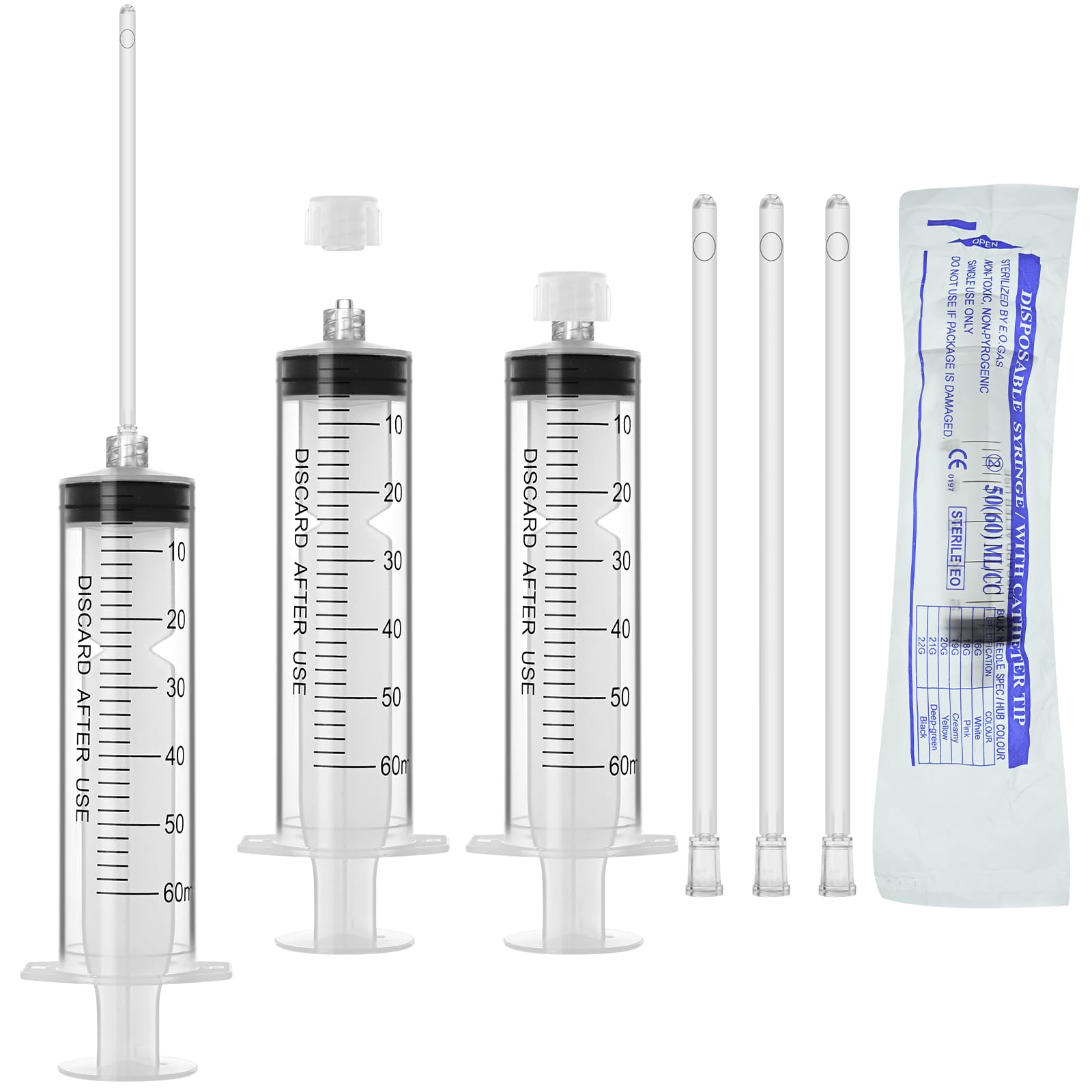 20ml Luer Lock Syringe with Cap and Soft Plastic Tube, Pack of 30 — Amazon image 13