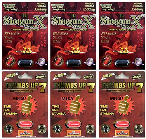 Thumbs Up 7 70K Red 3 Pill Shougun X 1500mg 3Pill Male Enhancing Natural Performance Pill The New Most Effective Natural Amplifier for Performance, Energy, and Endurance