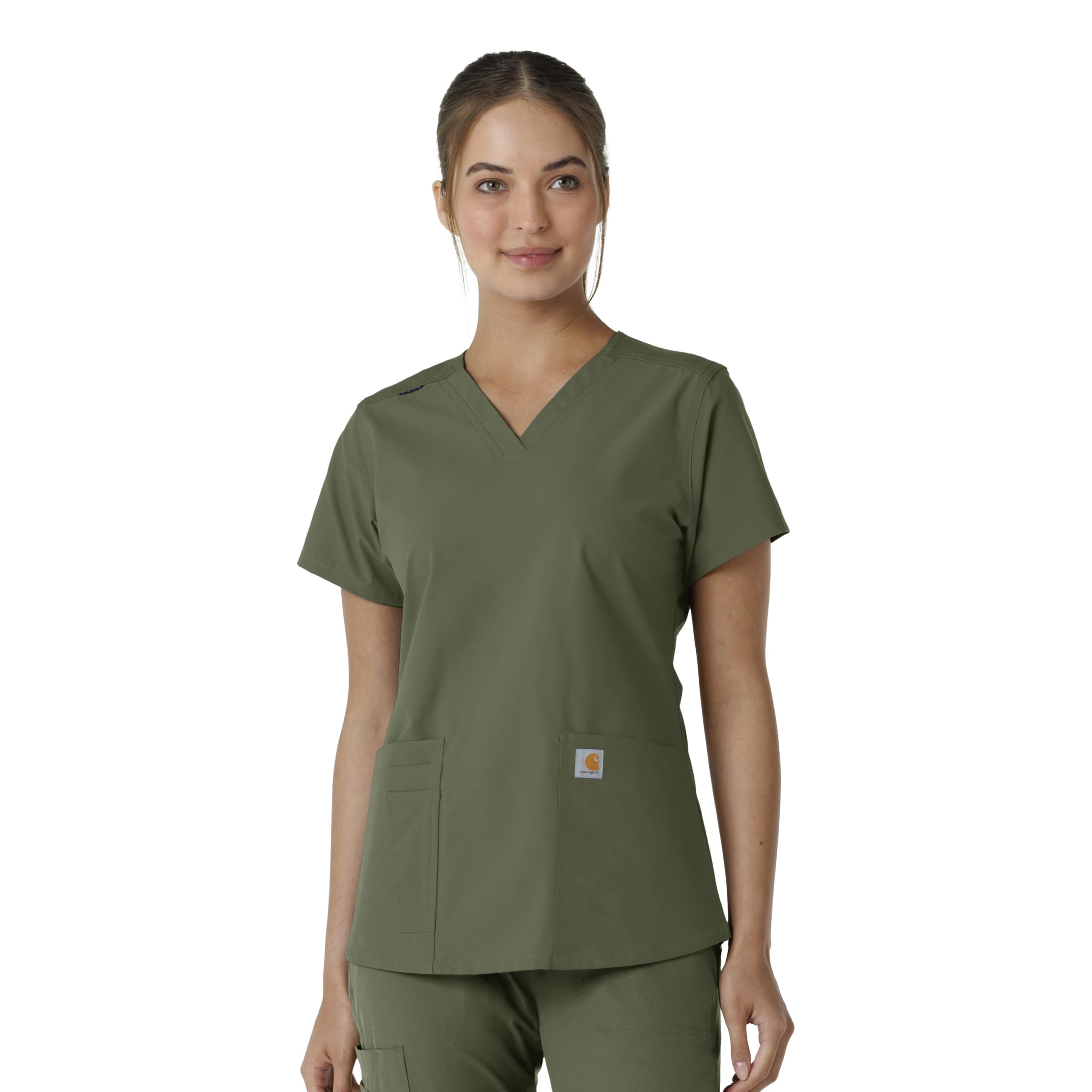 Carhartt Damski top z dzianiny z dekoltem w serek (1 szt.), Oliwka, XXL