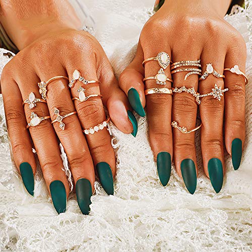YOOESTORES82 Gold Boho Ring Sets Stackable Knuckle Ring Vintage Snake Finger Rings Set Stacking Joint Midi Trendy Rings Sets for Women4
