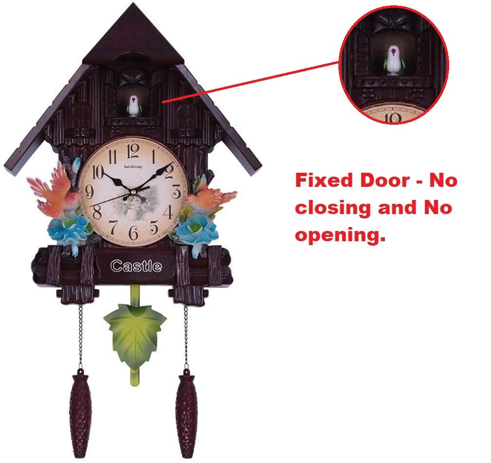 Three Secondz Cuckoo wall Clock Lovely Children's Room wall Clock - 65 cm x 16 cm x 37 cm - Fixed Door. Does not Open or Close (ChocoBrown) 4